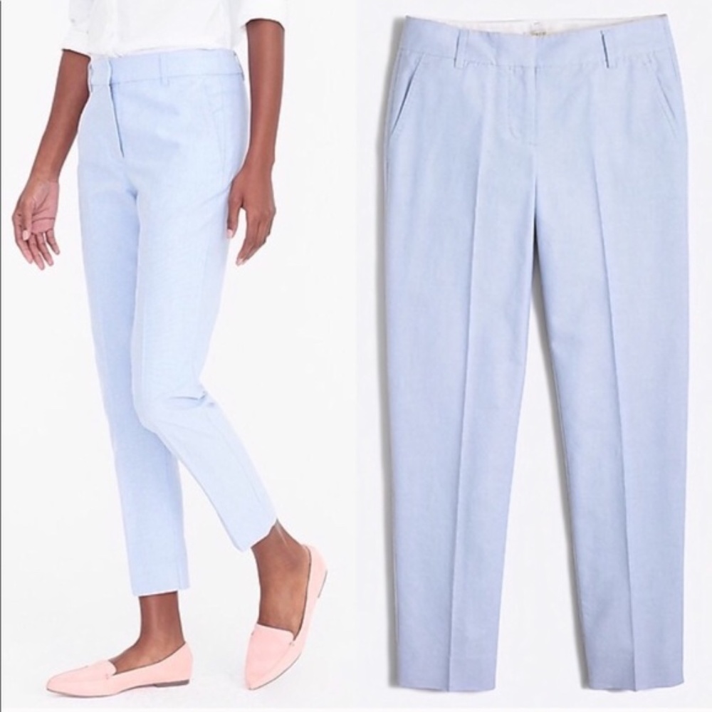 Light Blue Women's Ankle Trousers - Classic Tailored Fit